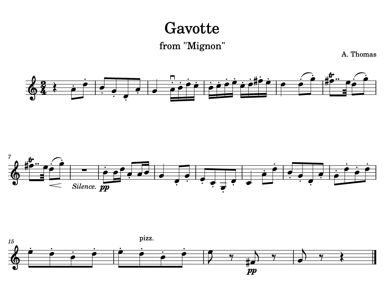 Score – Gavotte from Mignon