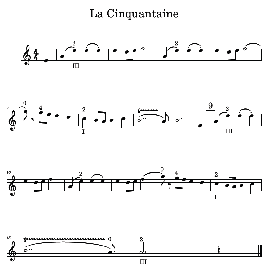 Score – La Cinquantaine